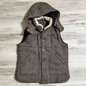 BEAMS HEART Vest Size‎ Large Brown Removable Hood